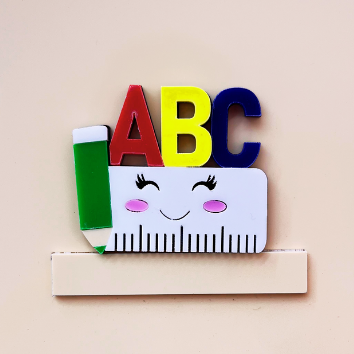 APLIQUE ABC, RÉGUA E LÁPIS